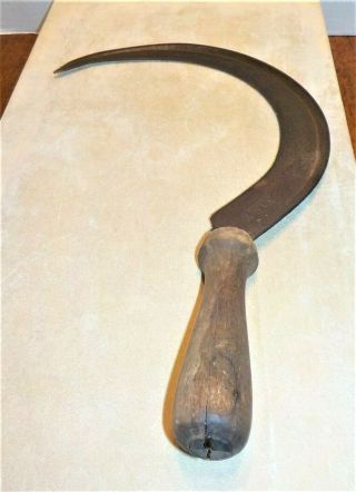 Vintage Harvest Hand Scythe Sickle Cutter Primitive Austria Tool