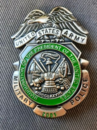 Military Police Army Badge 2001 Washington Dc Inauguration Of The President