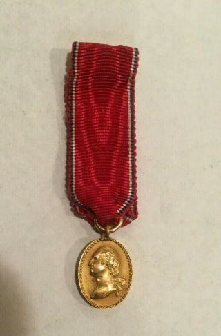Vintage Gold Filled “order Of Washington” Ribbon Medal & Pin