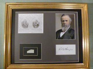 President Rutherford B.  Hayes Cut Word Display In His Hand
