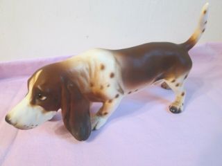 Vintage Lefton Basset Hound Dog Figure Figurine 7328