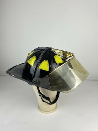 Vintage Cairns & Brother 1010 Fire Helmet Eagle Black With Visor