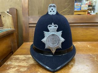 Vintage British Bobby Police Custodian Helmet,  Badge Obsolete