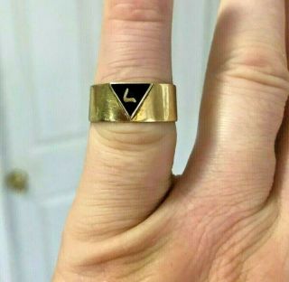 14k Solid Yellow Gold Mens Masonic Scottish Rite Ring 14kt Precious Metal 4.  7g