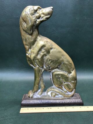 Vintage Brass & Cast Iron Dog Doorstop Irish Setter Pointer Figure Statue