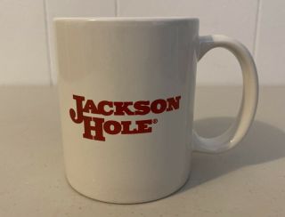 Vintage Jackson Hole Wyoming Red White Coffee Tea Mug Cup 12oz Ceramic