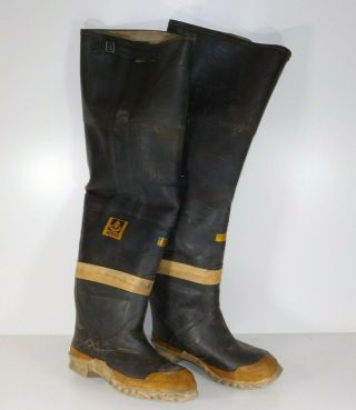Vintage Servus Size 12 Insulated Fire Man Fighter Department Rubber Wader Boots