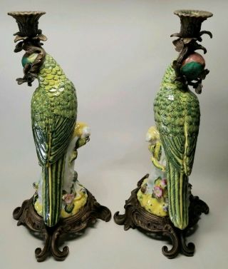 Porcelain Cast Bronze Parrot Bird 15 