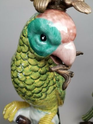 Porcelain Cast Bronze Parrot Bird 15 