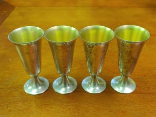 Vintage Tiffany & Co Sterling Liqour Cordial Bar Cups Set Of 4 129 Grams Total