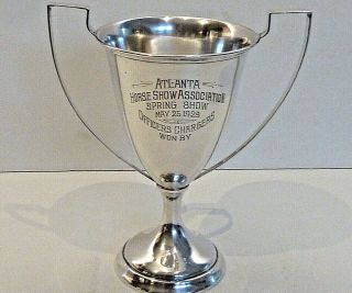 Atlanta Horse Show Assc.  1929 Dinkler Hotels Sterling Trophy Cup W/ 2 Handles
