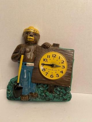 Rare Vintage Smokey The Bear Ge Wall Clock 1958 Fire Prev Advertising