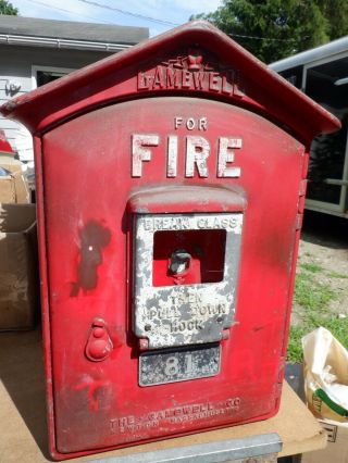 Vintage Antique Gamewell Large Fire Alarm Box No Key Heavy