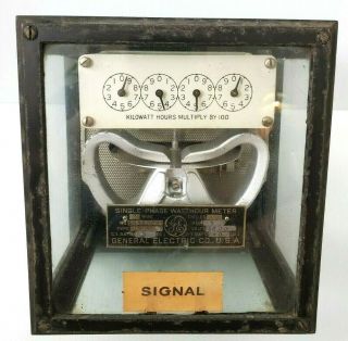 Vintage Antique 1919 General Electric Ge Single Phase Watthour Watt Hour Meter