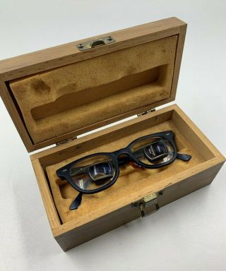 Vintage Dvi Medical Dental Surgical Magnifying Loupe Bifocal Glasses 48/24
