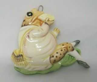 Vintage 1982 Schmid Fw Beatrix Potter Jeremy Fisher Frog Ceramic Ornament Euc