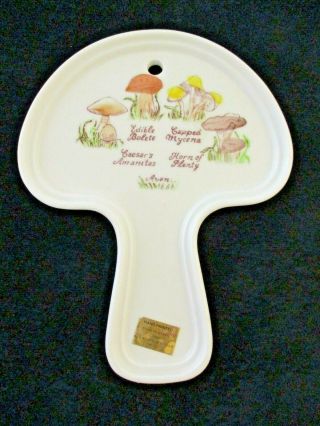 Vintage Avon Mushroom Hand Painted Spoon Rest Wall Hanging 1980 Weiss Brazil 816