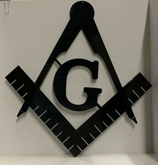 Masonic Emblem Metal Sign Art 30 " X 32 " Compass Masons Logo