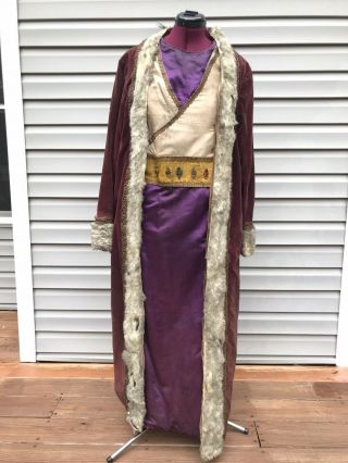 Antique Odd Fellows King Robe Fir Lined Jeweled Costume 1800’s Ioof Regalia