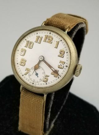 Vintage Wwi Era Combine Military Trench Styl Wrist Watch – Wire Lugs