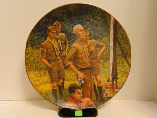Norman Rockwell Collector’s Plate " Beyond The Easel " Gorham 2903 Boy Scouts