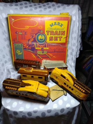 Great Vintage Marx Mechanical Streamline Passenger Set Union Pacific Set
