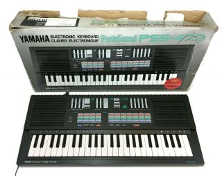 Vintage Yamaha Portasound Pss - 470 Keyboard Synth Synthesizer 49 Key Japan 1987