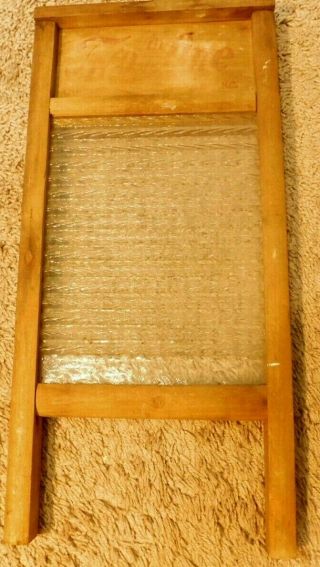 Antique Two In One Jr.  Wooden Washboard - Carolina Washboard Co.  Raleigh,  N.  C.  Cw