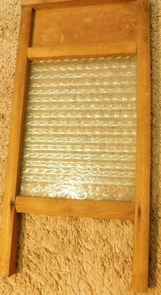 ANTIQUE TWO IN ONE JR.  WOODEN WASHBOARD - CAROLINA WASHBOARD CO.  RALEIGH,  N.  C.  CW 2