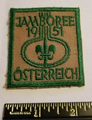 1951 World Jamboree Cloth Patch,  Osterreich,  11th World Jamboree,  Boy Scouts