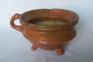 Medieval Pottery Pipkin Bowl c.  1450 - 1500 Norwich Norfolk. 3