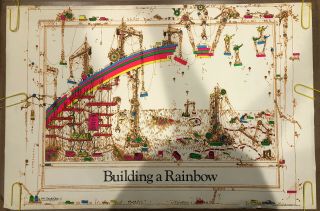 Vintage Poster Building A Rainbow Black Light Pin Up Fixing Satire