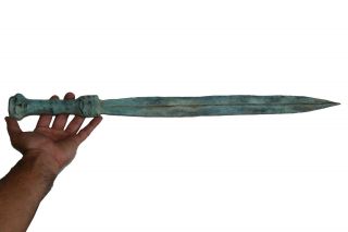 Early Or Late Medieval Bronze Military Decorated Sword 595mm