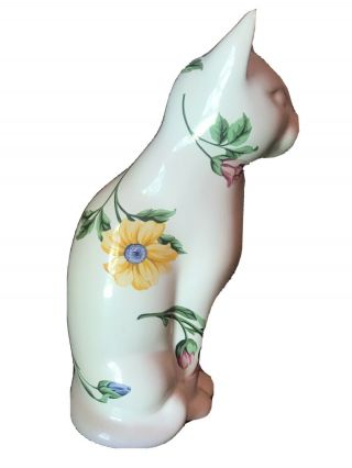 Tiffany & Co.  White Porcelain Cat With Floral Decoration