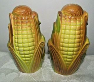 Vintage Japan Ceramic Anthropomorphic Corn On Cob Salt And Pepper Shakers 2