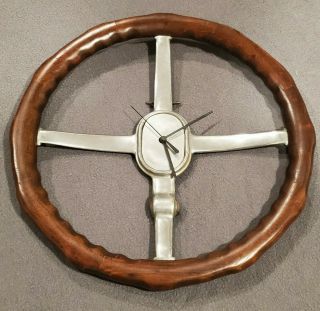 Vintage Wood " Fatman " Steering Tilting Wheel Clock