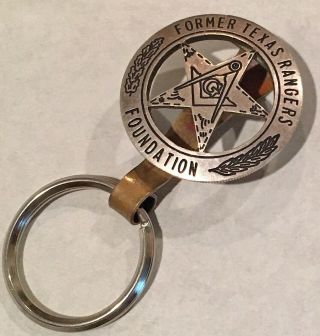 Former Texas Rangers Foundation Badge As Keychain (authentic)