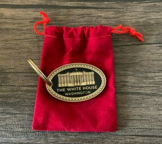 President Trump White House Gift Keychain Black Enamel Challenge Coin W/bonuses