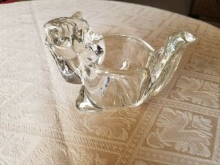 Avon Clear Glass Crystal Squirrel Tea Light Votive Candle Holder Paperweight