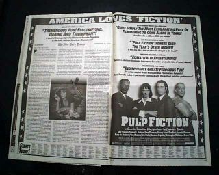 Best Pulp Fiction Film Movie Opening Day Ad & Review 1994 Los Angeles Newspaper