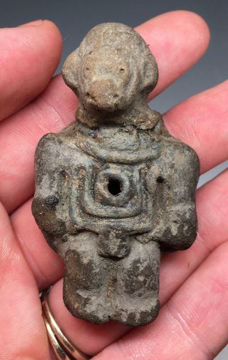 Pre - Columbian Terracotta Incised Transform Deity Pottery Human Ancient Creature