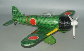 Vintage Military Airplane - 16 " Wingspan Tin Litho - Japan - Toy