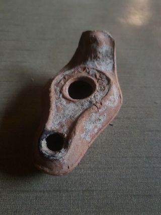 Ancient Holy Land,  Jerusalem,  Pottery Oil Lamp,  Ca.  40ad - 300ad