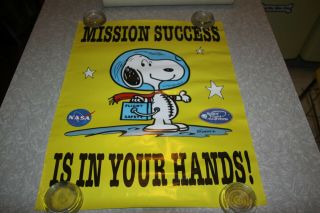 Nasa Snoopy " Mission Success " Space Flight Awareness Safety " Poster