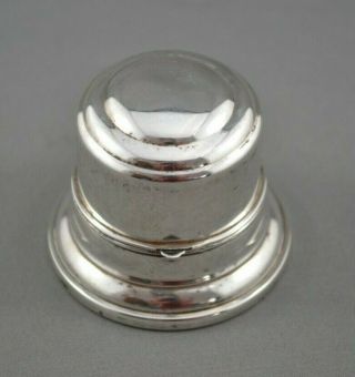 Old Vintage Birks Sterling Silver Domed Bell - Shaped Single Slot Ring Box,  Case
