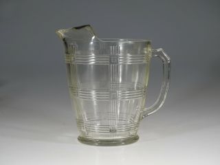Scarce Vintage Hazel - Atlas Glass Crystal Criss Cross Pitcher C.  1935