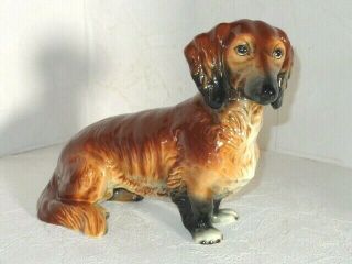 Large Vintage Goebel Dog Figurine Dachshund Long Haired