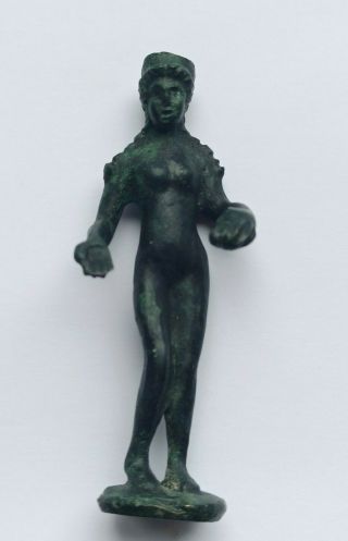Rare Ancient Roman Bronze Figurine With The Goddess Of Sex Venus 100 - 400 Ad