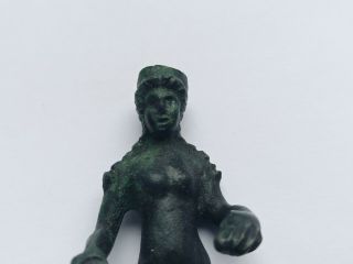 RARE ANCIENT ROMAN BRONZE FIGURINE WITH THE GODDESS OF SEX VENUS 100 - 400 AD 3