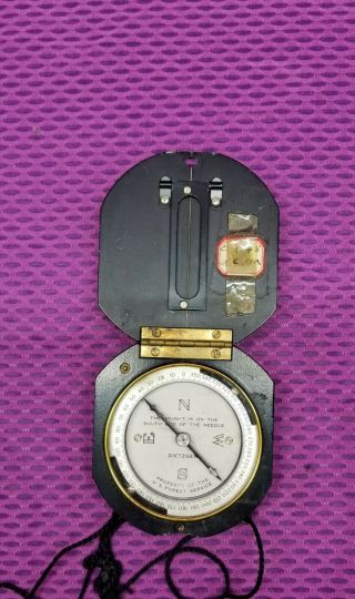 Vintage U.  S.  Forest Service Standard Pocket Compass Dietzgen Usa